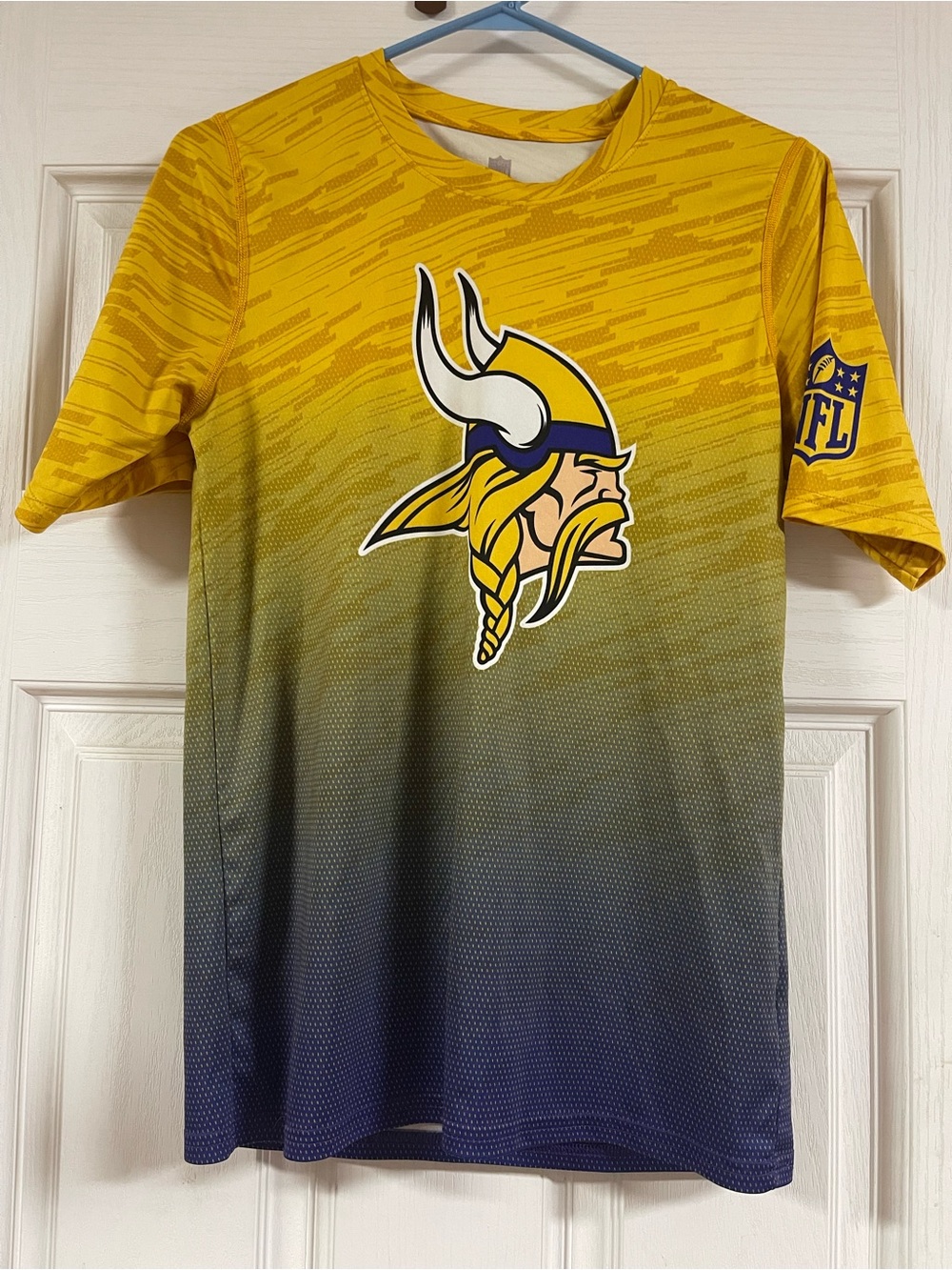 NFL Minnesota Vikings Yellow and Navy Gradient Short-Sleeve Jersey